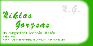 miklos gorzsas business card