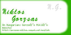 miklos gorzsas business card
